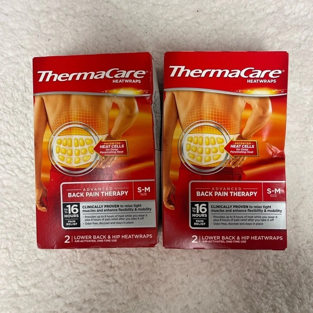 2 Pack: Thermacare Back/Hip Pain Heatwraps Small Med